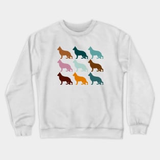 German Shepherd Dogs in Rainbow Colors Crewneck Sweatshirt